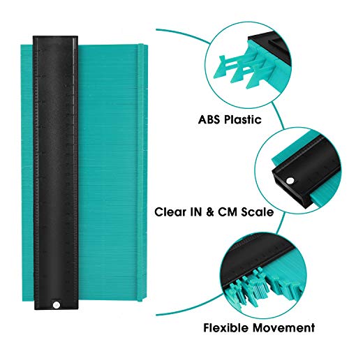 KEGOUU Contour Gauge 10 Inch Profile Gauge Measure Ruler Contour Duplicator for Precise Measurement Tiling Laminate Wood Marking Tool