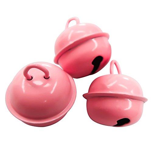 TOAOB 3 pcs Candy Pink Pet Collar Bell Charm Pendant for Dog Cat Collar Decoration and DIY Crafts