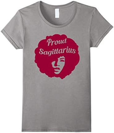 Womens Proud Sagittarius Afro Melanin T-Shirt for Black Women Shirt Medium Slate