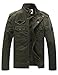 WenVen Men's Spring Washed Cotton Military Jackets Outerwear