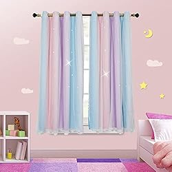 ZJXSNEH Gradient Double-Layered Drapes Blackout