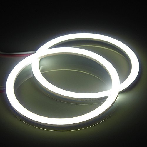 AUDEW 2x70MM 81LED Angel Eyes Headlight CCFL COB Bulb Halo Ring Lamp Light 12/24V