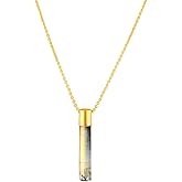 Gempires Gemstone Cylinder Pendant Necklace – 1.5″ Genuine Polished Gemstone on 14k Gold-Plated Adjustable Chain – Minimalist Layered Statement Jewelry Gift for Women