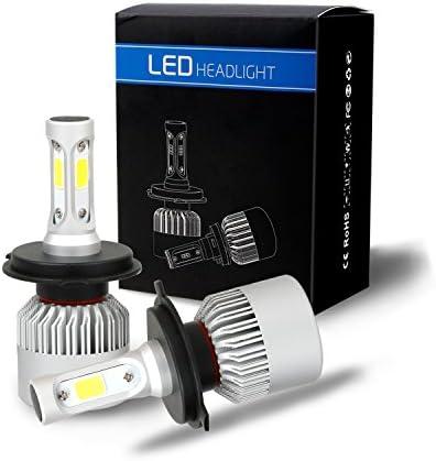 H4 LED Car Automobile Headlight Bulbs HB2 9003 COB Hi-Lo Beam 80W 8000LM 6000K-6500K Xenon White 1 pair
