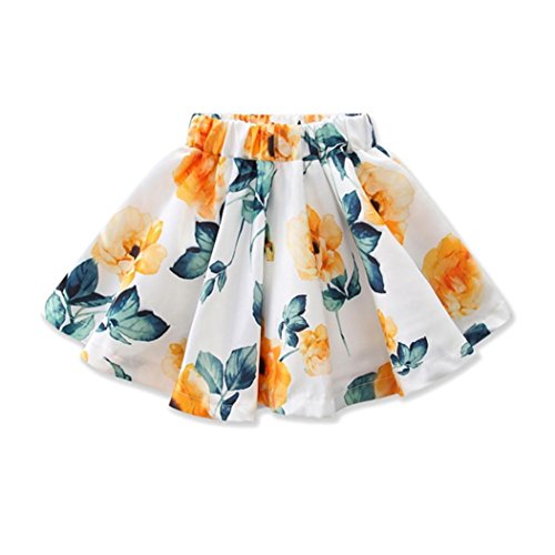 Little Girl Summer 2Pcs Outfits, Toddler Kids Baby Off Shoulder Tops + Floral Strap Skirt Dress Clothes Set (Blue, 2T)