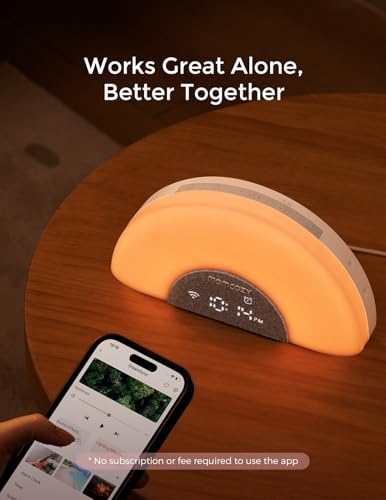 Momcozy Baby Sound Machine & Night Light – White Noise Machine with App Control, Sunrise Alarm, 34 Soothing Sounds – Sleep Trainer for Newborns & Toddlers, Travel Nursery Essential