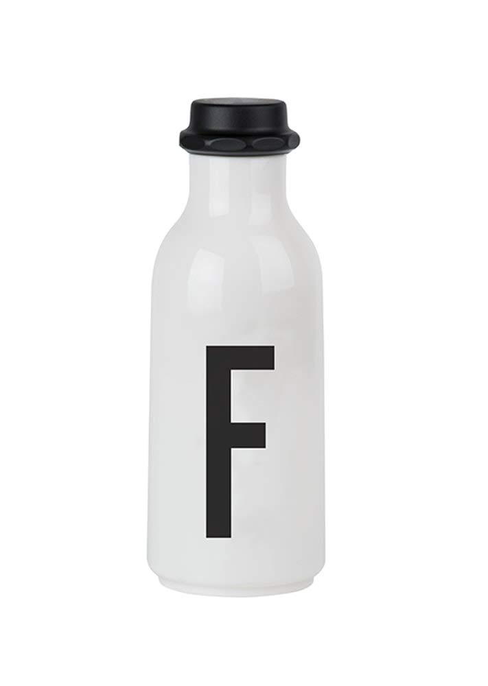 Design Letters Personal Tritan Water Bottle (F) - 500ml BPA-free and BPS-free Leak-proof Tritan Drinking Bottle in Nordic Design for Adult, Kids, Outdoor, Office, Sports, School, Available from A-Z