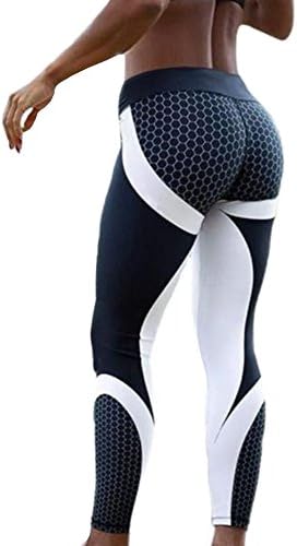 ANQILA Women's Stylish Stretch Print Sports Gym Yoga Running Fitness Leggings Pants (One Size, Black6)