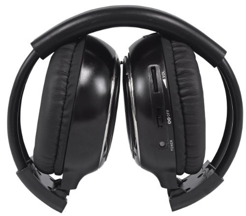 Rockville RFH3 Wireless Universal Infrared IR Headphones for Any Car Monitor - Black