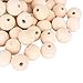 JUNKE 50 PCS 25MM Large Wood Beads Natural Unfinished Wood Beads DIY Wood Spacer Bead Pieces Round Wooden Loose Beads Ball Crafts for Jewelry Making, Natural Color (25mm)