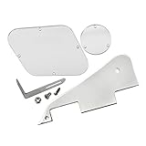 FLEOR 1Ply Silver Mirror Pickguard Scratch Plate Back Plate Bracket(Chrome) with Pickguard Screws Fit Gibson Les Paul Pickguard Replacement
