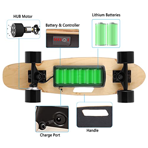 Electric Skateboard with Remote Control with 250W Motor 12 MPH Top