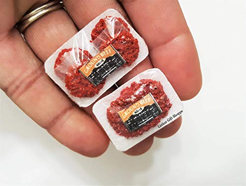 Dollhouse Miniatures Ground Beef & Hamburger Patties - Thumbnail 4