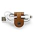 Twelve South CableSnap | 3pk, Full-grain leather cord organizers/cable management for travel, work and home (cognac)