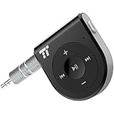 Bluetooth Receiver, Better Talking Experience with Two Microphones 15 Hour Bluetooth Car Kit, TaoTronics Wireless Audio Bluetooth Car Adapter(One Click Siri Activation,DSP/cVc 6.0/A2DP/AVRCP/AAC)