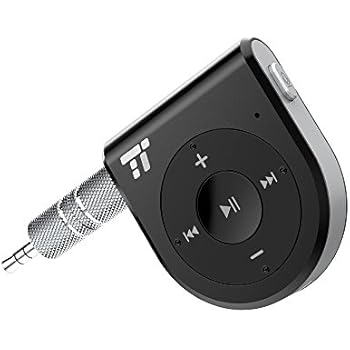 Bluetooth Receiver, Better Talking Experience with Two Microphones 15 Hour Bluetooth Car Kit, TaoTronics Wireless Audio Bluetooth Car Adapter(One Click Siri Activation,DSP/cVc 6.0/A2DP/AVRCP/AAC)