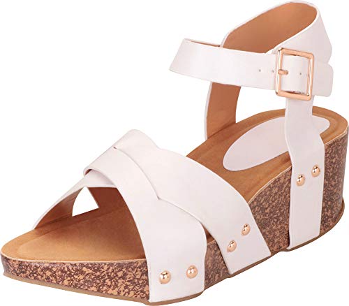 Cambridge-Select-Womens-Crisscross-Strappy-Studded-Chunky-Platform-Mid-Wedge-Sandal