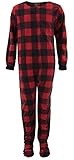 Komar Kids Big Boys' Buffalo Check Blanket Sleeper, Red Check, Medium