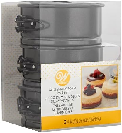 Wilton 4-Inch Mini Springform Pans For Mini Cheesecakes, Pizzas