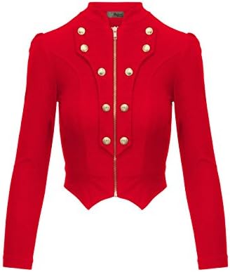 Military Crop Stretch Gold Zip Up 