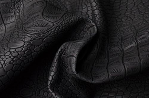 Alligator Embossed Faux Leather Fabric Home Decor Furniture Upholstery Application,fake Crocodile Skin Leather Upholstery Fabric,pleather Fabric,wide 54'' Sold By Half Yard (11 Dark Gray)