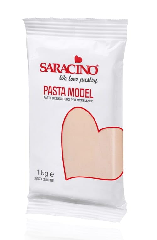 Saracino Sugar Paste Model Flesh-Colored Modelling Paste 1 kg Gluten Free Made in Italy