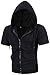 MIEDEON Mens Slim Fit Short Sleeve Lightweight Zip-up Hoodie With Kanga Pocket