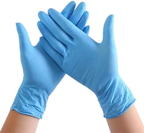 Disposable Nitrile Gloves- 50Pcs/25 Pairs -Rubber Latex Free, Medical Exam Grade, Examination - Cool Blue - Three Size