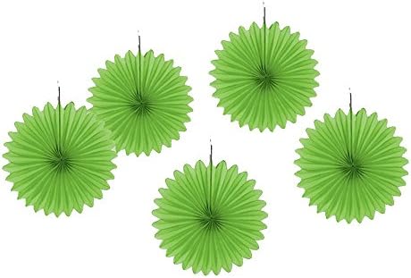 Tissue Paper Fan Decoration, Hanging Party Tissue Fans for Baby Shower Party Decorations 10 Inch, Set of 5 (Green)