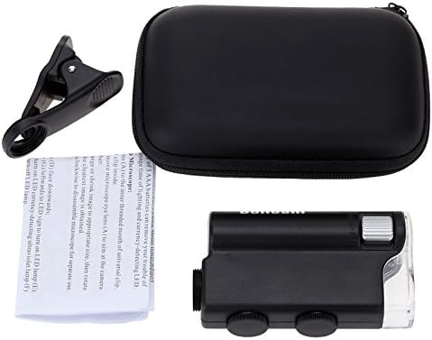Skycoolwin 60-100X Multifunctional magnifying glass Adjustable Microscope Loupe Magnifier for Jewelry Gem watching Tool with LED UV Light