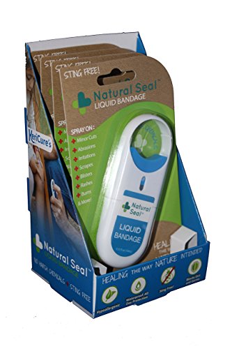 KeriCure s Natural Seal Invisible Spray on Liquid Bandage, 0.33 Oz - Pack of 4