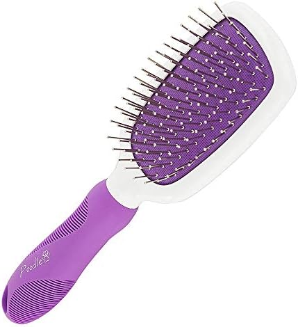 Stainless Steel Grooming Brush for Dogs – Ever Gentle Slicker Brush with Rubber Handle and Hook