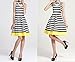 The Bazaar R Women's Summer Sleeveless Knee Length Striped A Line Dress