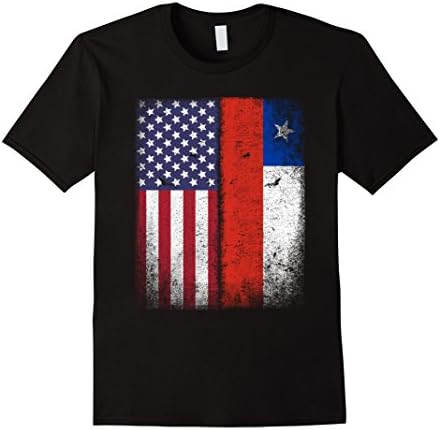 Mens American Chilean Flag T-shirt Chile Pride Heritage Chileno Large Black