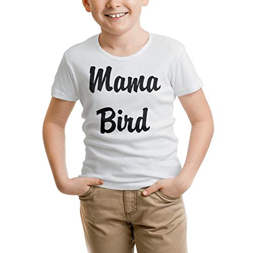DJSIFHBBW Mama Bird Boy's Short Sleeve t-Shirts tee 100% Cotton Awesome Funny T-Shirt.