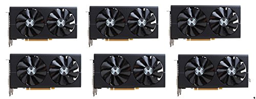 Set of 6 Sapphire Radeon NITRO Rx 470 4GB GDDR5 Dual HDMI / DVI-D / Dual DP OC (UEFI) PCI-E Graphics Video Card 11256-10-20G for ETH Etheruem Zcash Cryptocurrency Mining Rig Frame …
