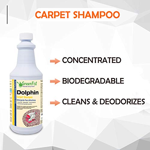 GreenFist Dolphin Carpet Extractor Odor & Stain Remover Shampoo { Concentrated }Deep Cleaner and