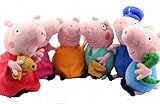 Peppa Pig Family Plush Doll Toys (Includes Peppa, Geroge, Grandpa, Grandma, Mom and Dad Stuffed Toys, Set of 6) By Restassured2
