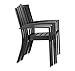 EMERIT Patio Wrought Metal Indoor Outdoor Stackable Dining Arm Chairs Set of 2,Black
