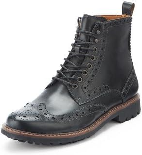 clarks black brogue boots