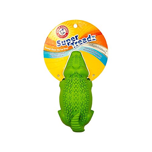 Arm & Hammer Super Treadz Gator Toy for Dogs | Best Dental Chew Toy For All Dogs | Reduces Plaque & Tartar Buildup Without Brushing