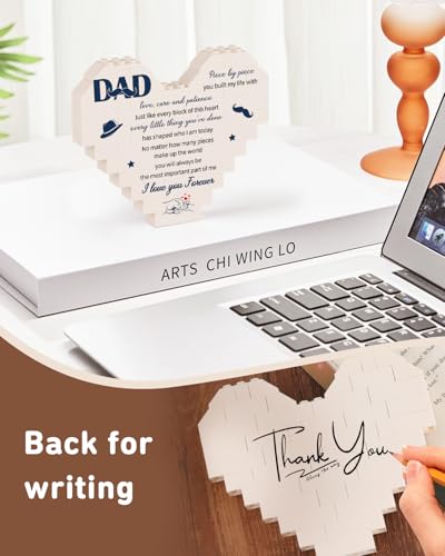 KAAYEE Fathers Day Dad Gifts, Building Blocks Plaque Dad Birthday Gifts from Daughter Son, Funny Daddy Presents from Kids for Christmas Birthday, Ideal Gift for Daddy Father Men