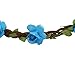 Hippie Love Flower Garland Crown Festival Wedding Hair Wreath BOHO Floral Headband (Blue)