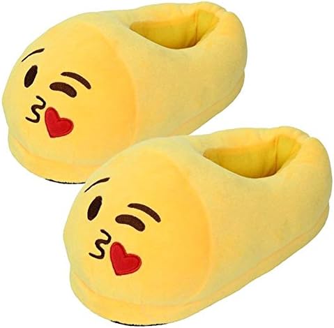 Feiuruhf Emoji Slippers,Warm Cartoon Cotton Slippers Emoji Slippers Plush Fluffy Winter Indoor Shoes House Plush Slippers for Adult