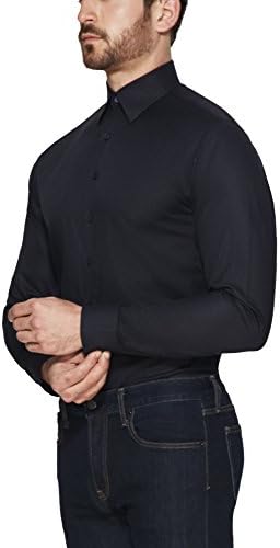 Vardama Men's Black Tech Shirt with Sweat Proof Performance Lexington Tailored Fit