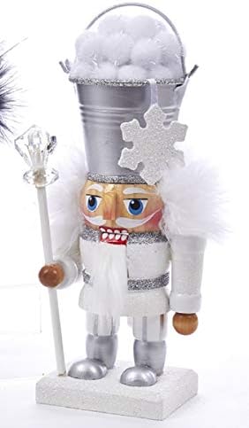 Kurt Adler HA0423 7.5" White Snowball Hat Nutcracker