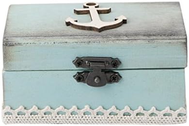 SELFON Anchor Wooden Ring Box Wedding Engagement Jewllery Pendant Display Case
