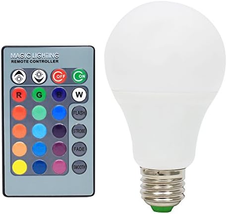 5W E27 Screw Lights Bulb Color Changing Dimmable RGB LED Lights LED RGB LED Bulbs with Remote Controller