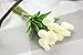 COOBL Artificial Silk Flower High Grade Decorative Tulip Flower Wedding Bouquet Bride Holding Garlands Vine DIY Floral Art Plant Bride Home Decor(20pcs) (White)