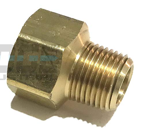 EDGE INDUSTRIAL Brass Pipe Adapter 1/2" FNPT x 3/8" MNPT Fuel/AIR/Water/Oil/Gas WOG - Thumbnail 4